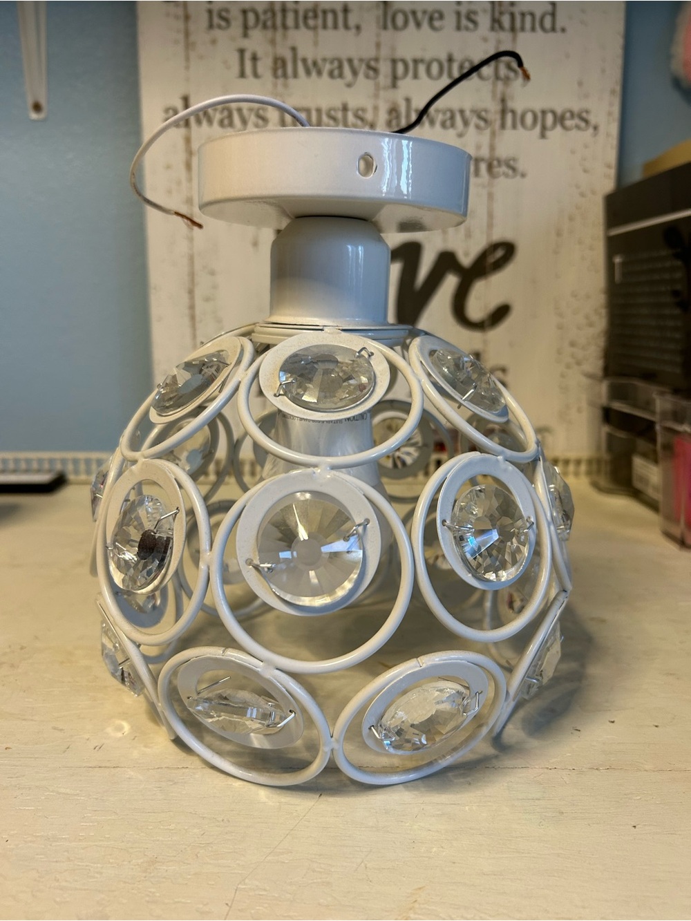 White Crystal Accent Pendant Light - Home Accents